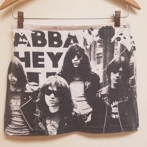 Ramones Print Mini Skirt